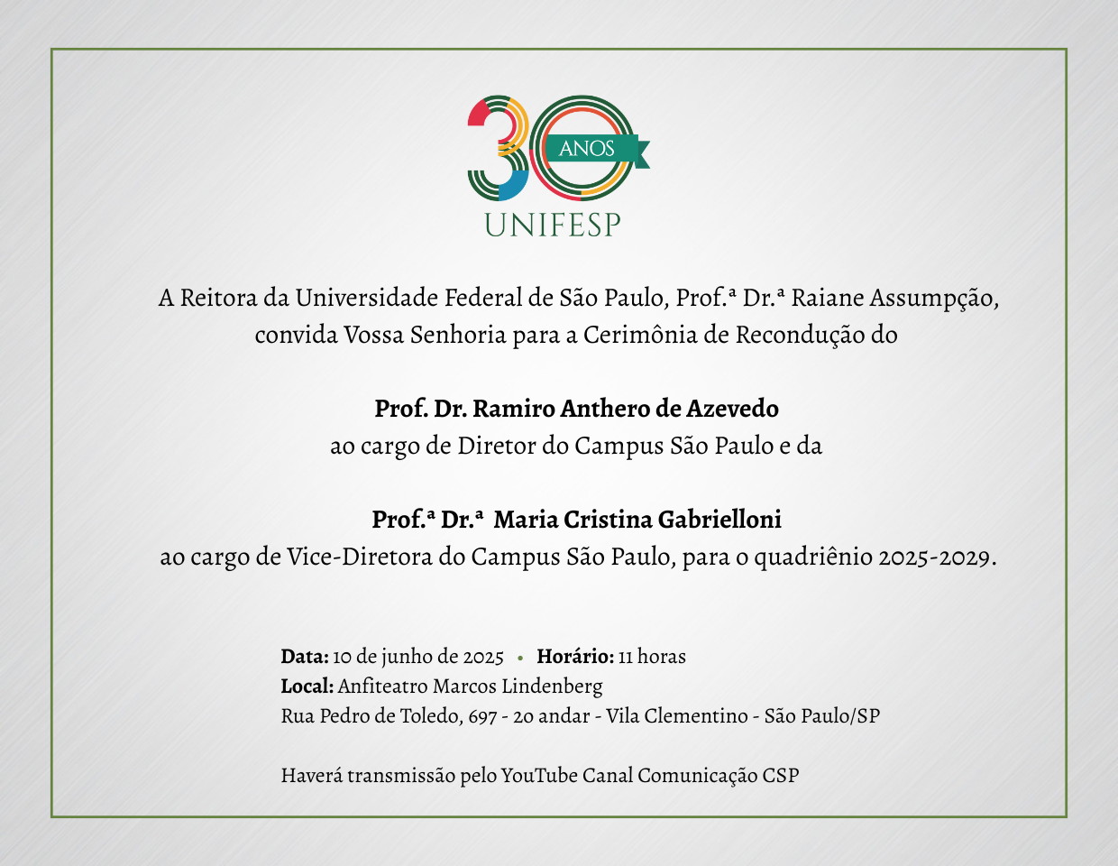 convite recondução